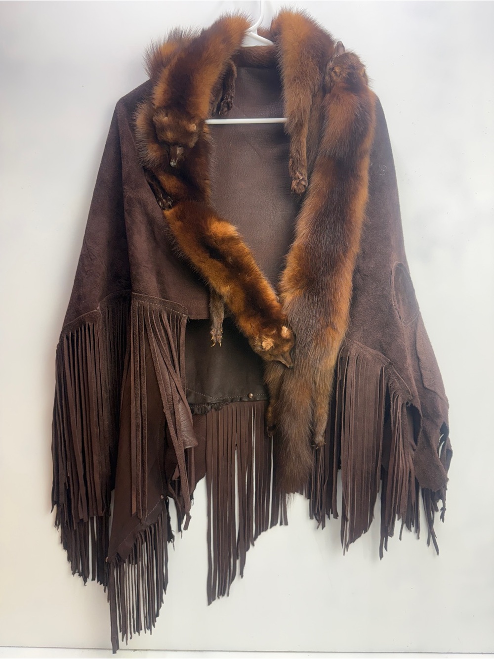 Mink Leather Fringe Cape Shotgun Chelle One of a Kind Piece